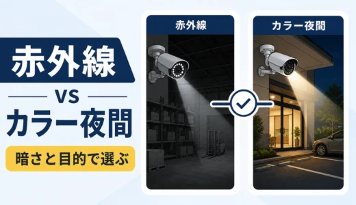 赤外線とカラー夜間の違いは？防犯カメラの夜間撮影の選び方