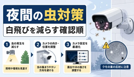 防犯カメラの夜間虫対策｜白飛びを減らす機種選びと設定順