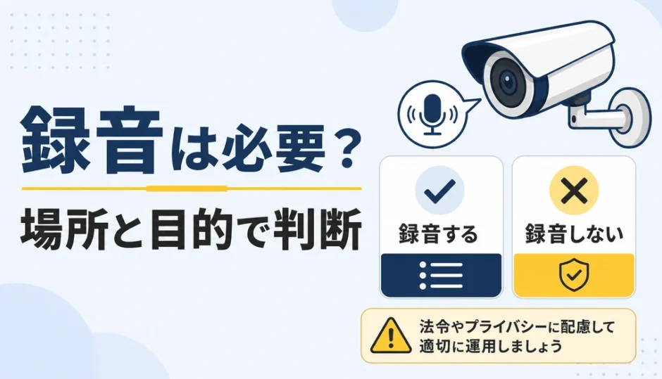 防犯カメラの音声録音を場所と目的で判断するサムネイル