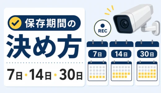 防犯カメラの保存期間は何日必要？用途別の目安と決め方