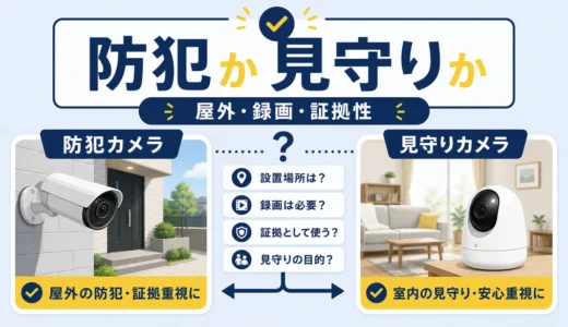 防犯カメラと見守りカメラの違い｜屋外・録画・証拠性の確認順