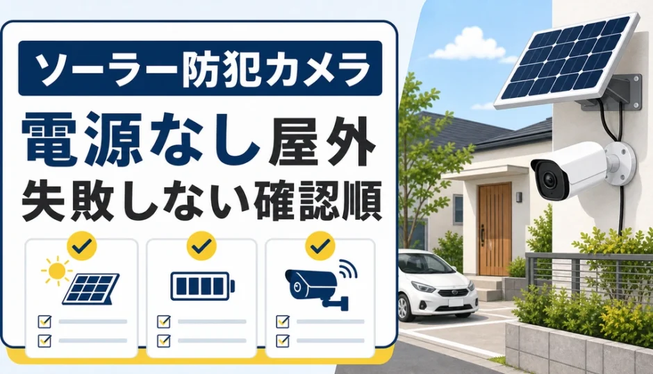 ソーラー防犯カメラを電源なし屋外で選ぶ確認順