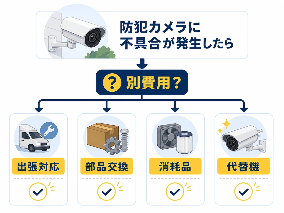 スポット対応とフルメンテナンスの確認項目を示す図解