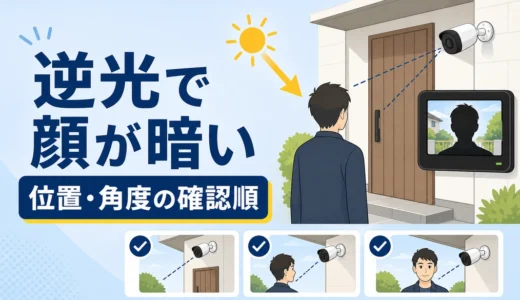 玄関の防犯カメラで顔が暗い時の逆光対策と確認順