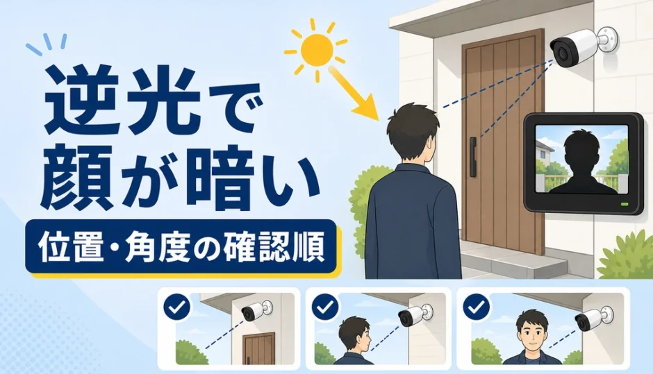 玄関の防犯カメラで顔が暗い時の逆光対策と確認順