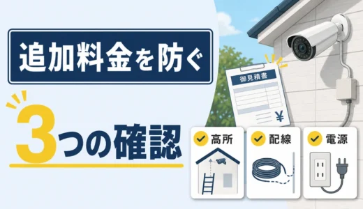 防犯カメラの追加料金を防ぐ確認順｜高所・配線・電源の見積もり対策