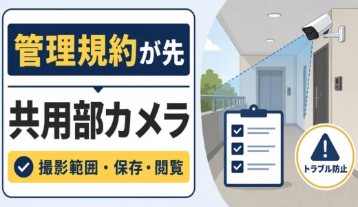 マンション防犯カメラは管理規約が先｜共用部撮影で確認する5項目