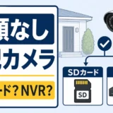 月額なし防犯カメラでSDカードとNVRを比較するサムネイル