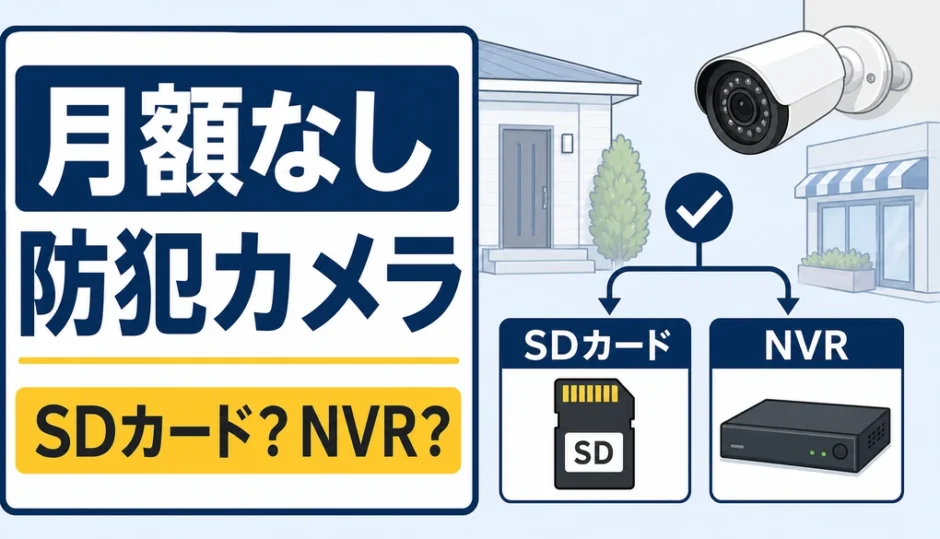 月額なし防犯カメラでSDカードとNVRを比較するサムネイル