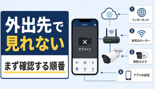防犯カメラアプリが外出先で見れない時の確認順