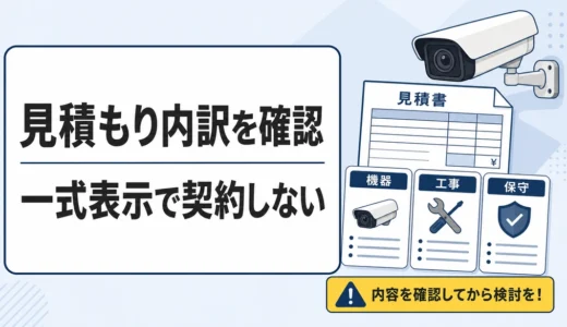 防犯カメラ見積もりの内訳確認｜一式表示で損を防ぐ質問リスト