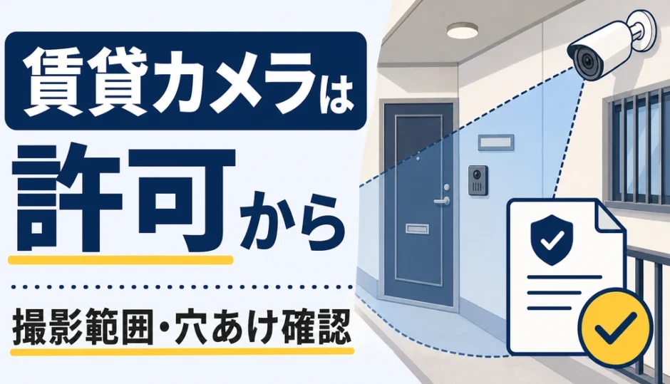 賃貸で屋外防犯カメラを設置する前に許可と撮影範囲を確認するイメージ