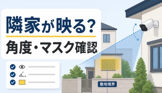 隣家が映る防犯カメラの角度調整とマスキング｜説明前の確認順