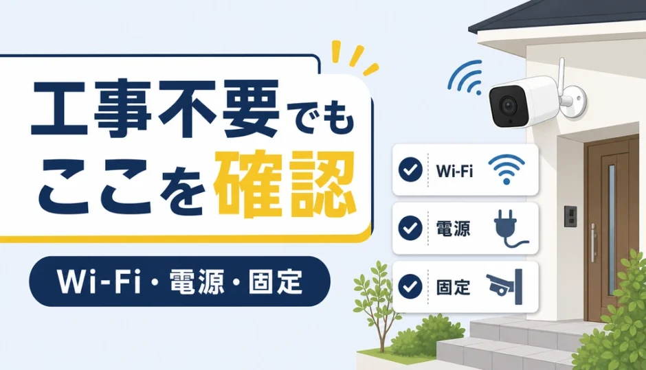 工事不要の防犯カメラで確認するWi-Fi・電源・固定の注意点