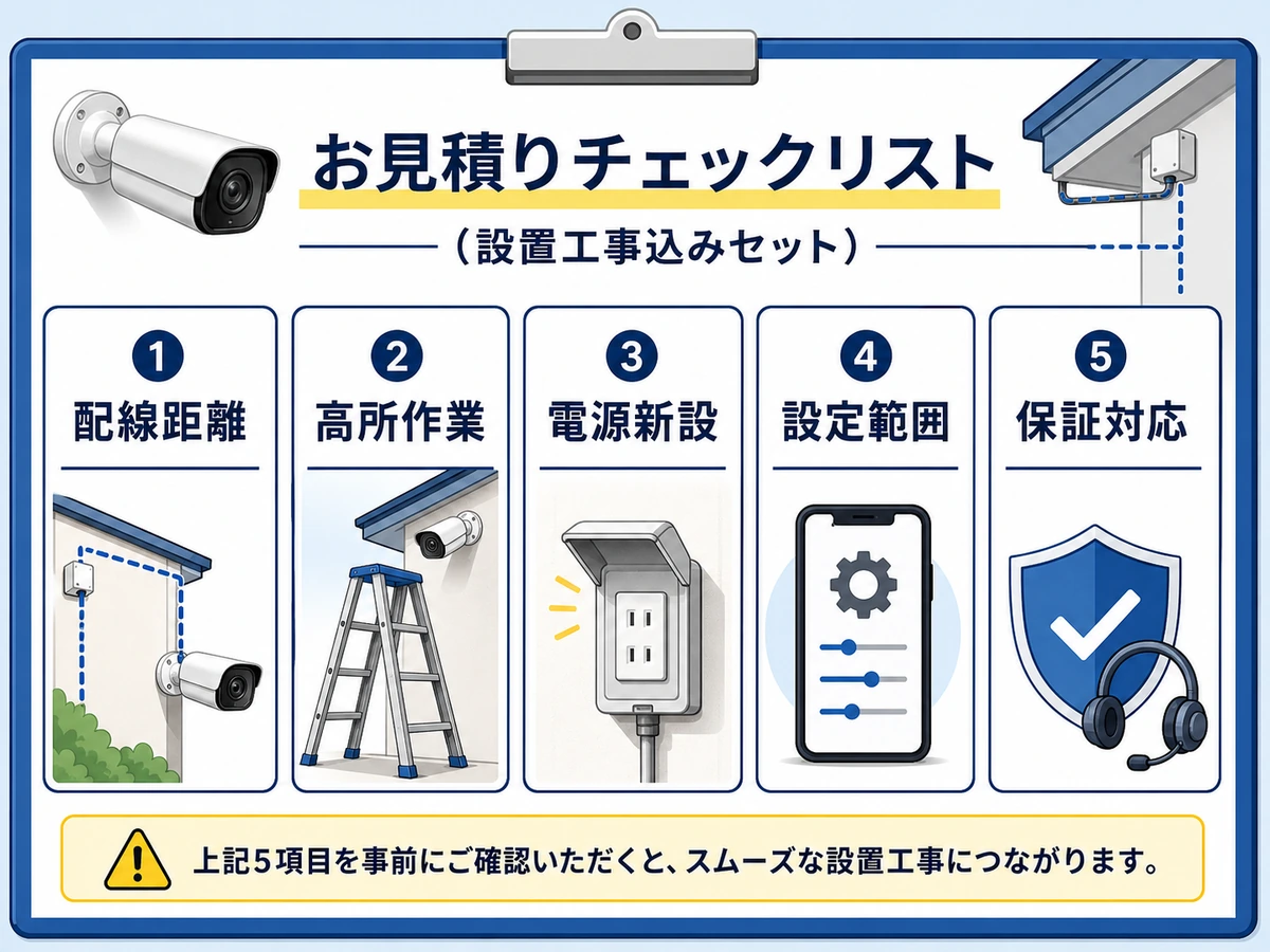 見積書で確認する配線距離や高所作業などのチェック項目