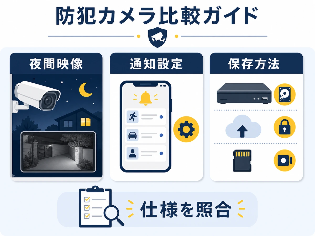 一人暮らし女性が防犯カメラを選ぶ際に優先したい機能とは？設置から通知まで整理の確認ポイントを示す本文画像