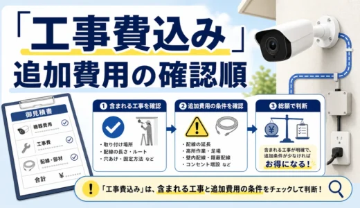 防犯カメラの工事費込みセットはお得？内訳と追加費用の確認順