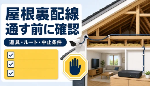 防犯カメラを屋根裏に配線するDIY手順｜道具・ルート・中止条件