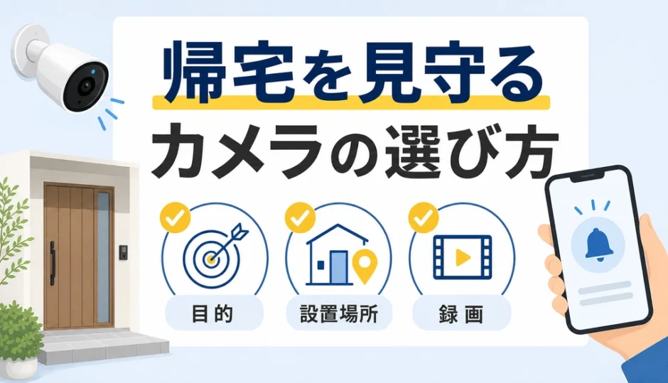 玄関見守りカメラを目的・設置場所・録画で選ぶイメージ