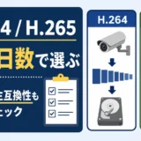 H.264とH.265を保存日数と再生互換性から選ぶ防犯カメラ比較