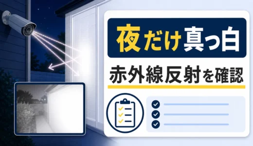 防犯カメラが夜だけ真っ白になる原因は？赤外線反射の確認順