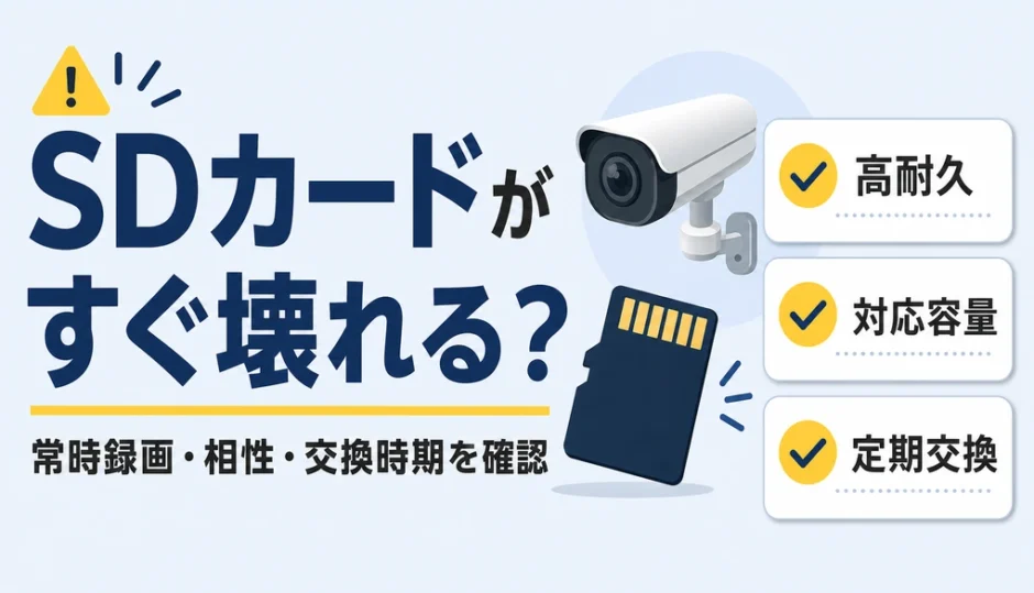 防犯カメラのSDカードがすぐ壊れる原因と確認ポイント
