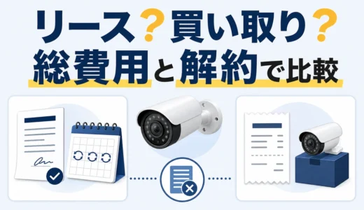 防犯カメラはリースと買い取りどっち？総費用・解約・保守を比較