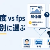 防犯カメラの解像度とfpsを目的別に選ぶ判断イメージ