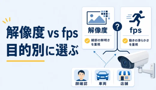 防犯カメラの解像度とfpsはどちら優先？目的別の設定目安
