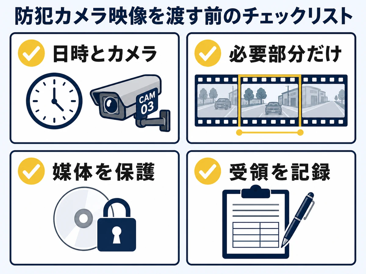 防犯カメラ映像を提供する前に確認する4項目