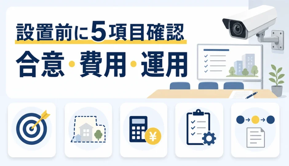 自治会・管理組合で防犯カメラを設置する前に確認する5項目