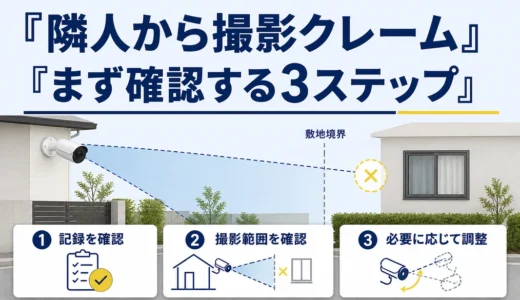 防犯カメラで隣人からクレームが来たら？確認・調整・相談の手順