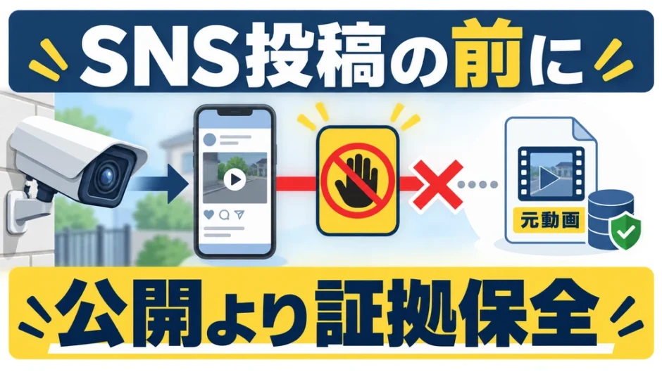 防犯カメラ映像はSNS公開より証拠保全を優先する判断