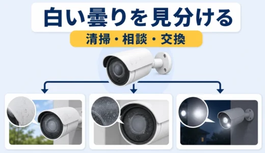 防犯カメラのレンズが白く曇る原因は？昼夜で見分ける清掃・交換目安
