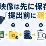 防犯カメラ映像を保存し、保険会社への提出前に確認する流れ